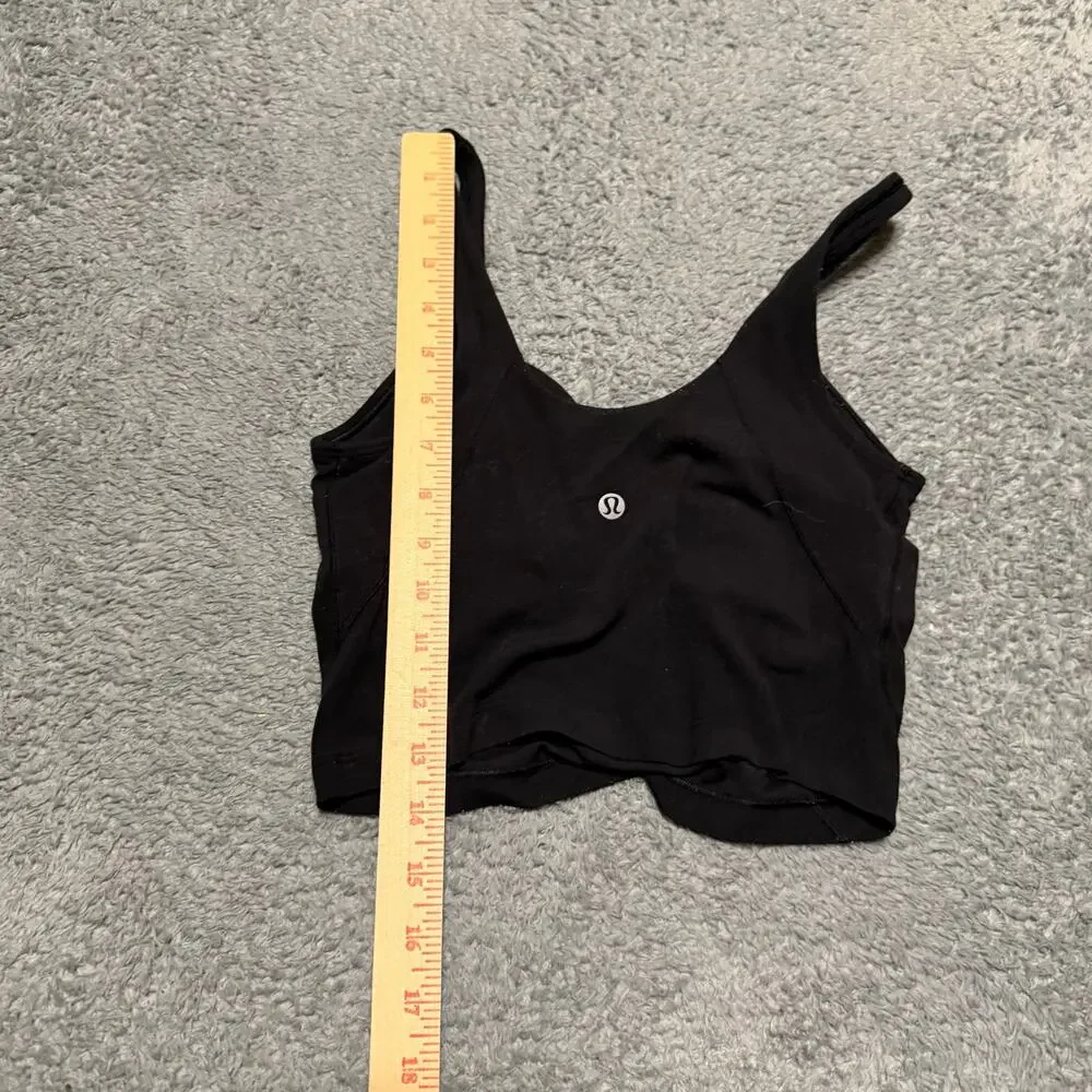 Lululemon Align Crop Tank Bra Womens 4 Workout Four way Stretch Black W1CW4S